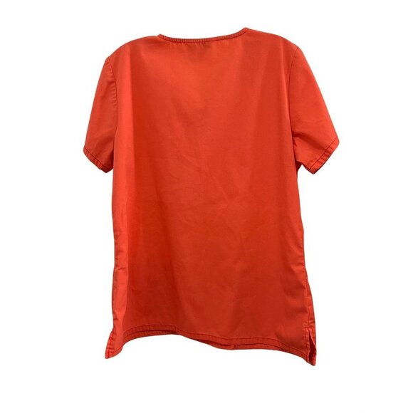 Code Happy Scrubs Top Cotton Size Med Orange - Picture 2 of 5